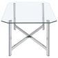 Cronin Rectangular Tempered Glass Top Cocktail Coffee Table Chrome