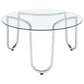 Beller 2-piece Round Tempered Glass Top Coffee Table Set Chrome