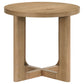 Kessler Round Sculptural Wood End Table Light Oak
