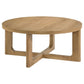 Kessler 3-piece Round Sculptural Wood Coffee Table Set Light Oak