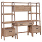 Fabian 4-piece Computer Desk and Bookshelf Set Distressed Light Brown