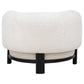 Lawler Upholstered Barrel Back Accent Chair Ivory and Black
