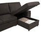 Demko Sleeper Sectional Sofa with Speaker and Storage Chaise Brown