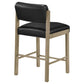 Kehoe Upholstered Counter Height Chair Black and Natural Oak (Set of 2)