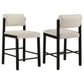 Kehoe Upholstered Counter Height Chair Cream and Black (Set of 2)