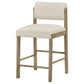Kehoe Upholstered Counter Height Chair Cream and Natural Oak (Set of 2)