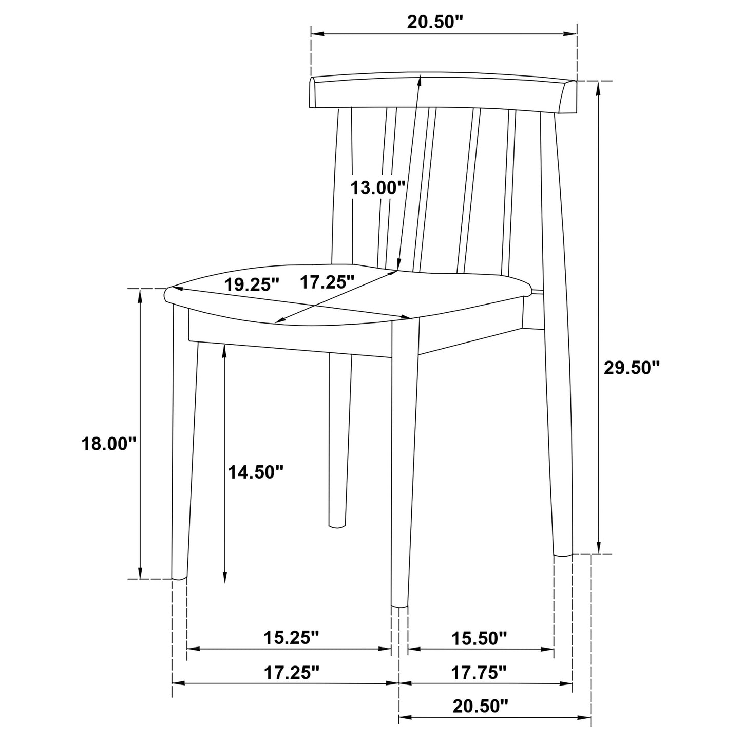 Cullen Dining Side Chair Upholstered Seat Natural Oak (Set of 2)
