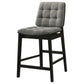 Redbridge Velvet Upholstered Counter Chair Grey and Black (Set of 2)