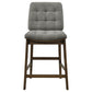 Redbridge Velvet Upholstered Counter Chair Grey and Walnut (Set of 2)