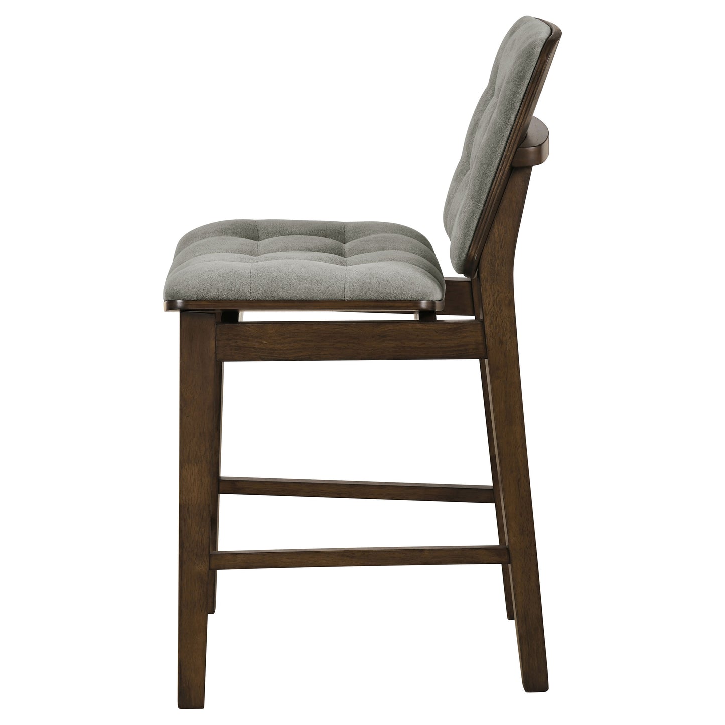 Redbridge Velvet Upholstered Counter Chair Grey and Walnut (Set of 2)