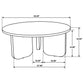 Jenna 35-inch Round Marble Top Cocktail Coffee Table Brown