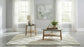 Bradley 2-Piece Round SmartTop Coffee Table Set Grey and Natural