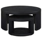 Sweeney 2-piece Round Wood Occasional Nesting Table Set Black