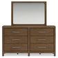 Cabalynn California King Panel Bed with Storage with Mirrored Dresser, Chest and Nightstand