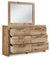 Hyanna Queen Panel Storage Bed with 2 Under Bed Storage Drawer, Dresser, Mirror and Nightstand