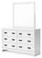 Binterglen California King Panel Bed with Mirrored Dresser and Nightstand