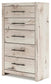 Lawroy King Panel Bed, Dresser, Mirror, Chest and Nightstand