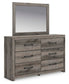 Graystorm Full Panel Bed with Storage, Dresser, Mirror, Chest and Nightstand
