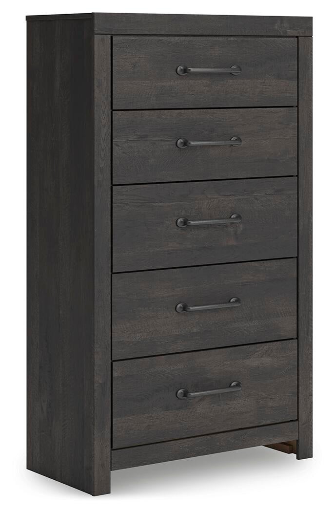 Hollivern Twin Panel Bed, Dresser, Mirror, Chest and Nightstand
