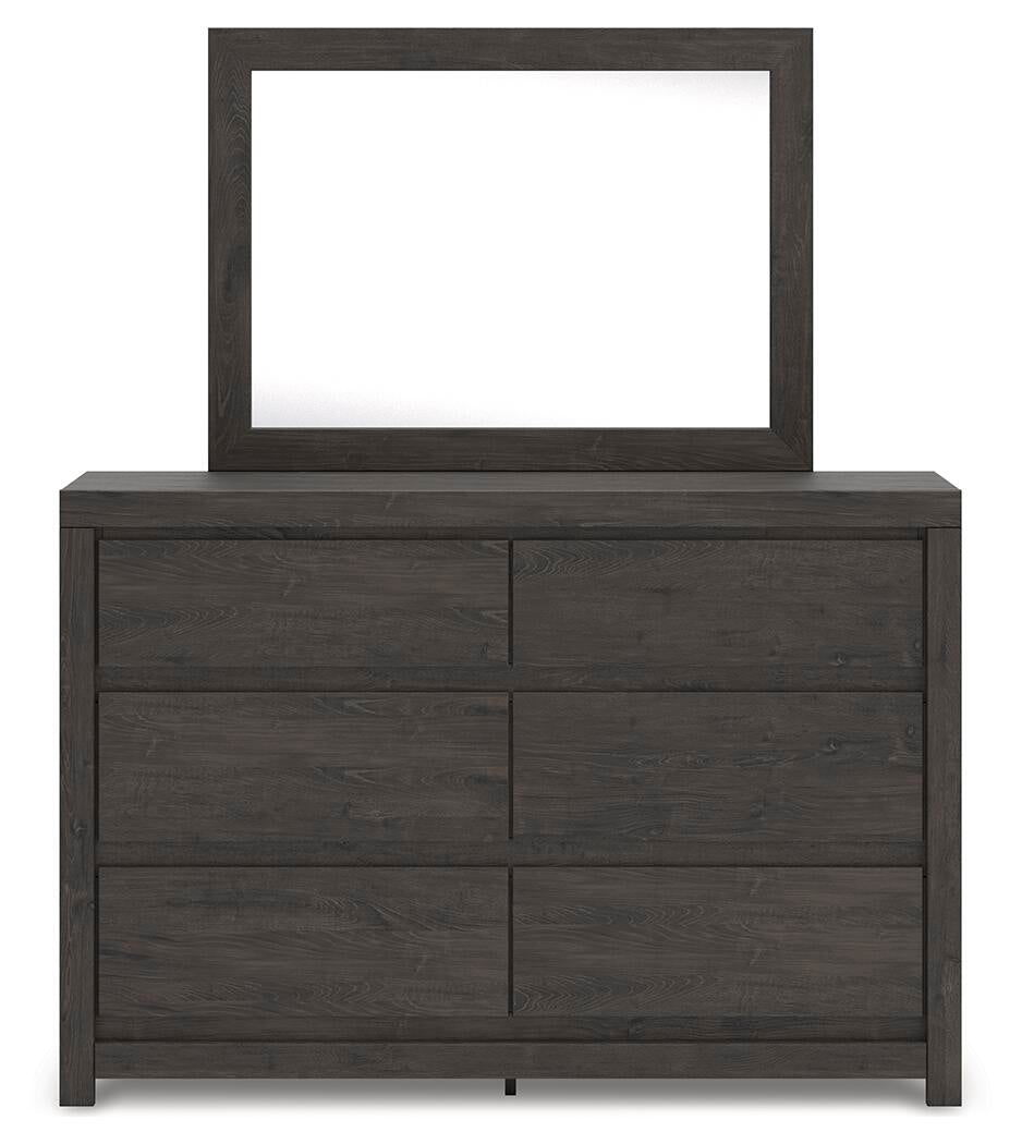Fraluna King Panel Bed, Dresser, Mirror, Chest and Nightstand