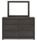 Fraluna King Panel Bed, Dresser, Mirror, Chest and Nightstand