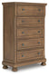 Feddinger California King Panel Bed with Mirrored Dresser, Chest and Nightstand