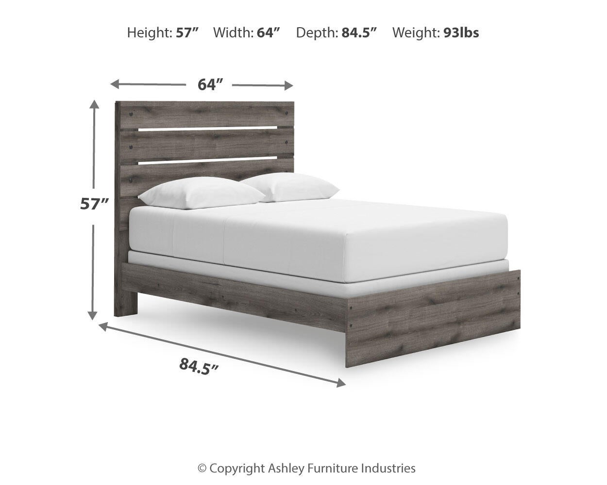Graystorm Queen Panel Bed, Dresser and Mirror