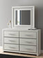 Zuraleus Queen Upholstered Panel Platform Storage Bed, Dresser and Mirror