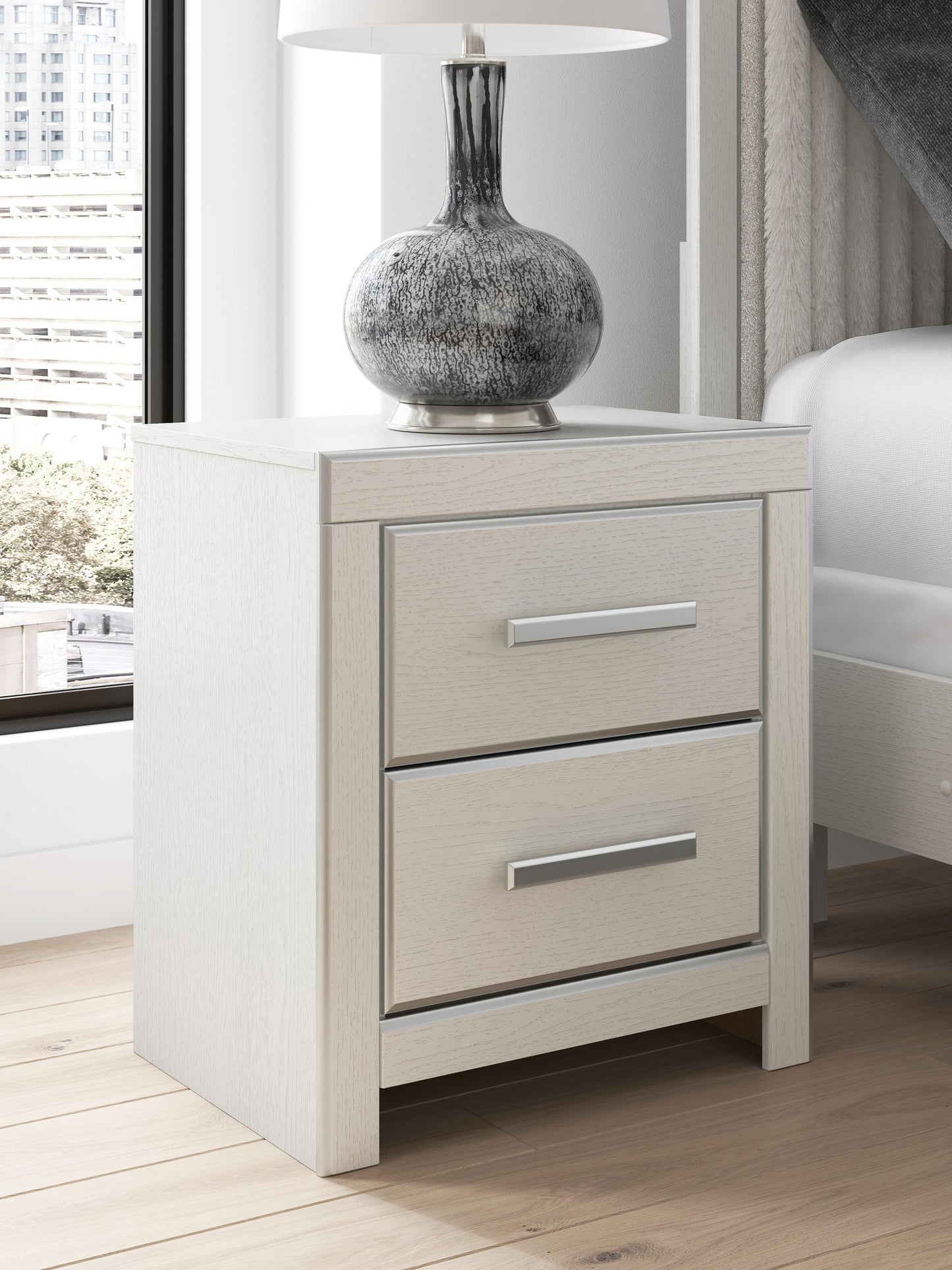 Zuraleus Queen Upholstered Panel Platform Bed, Dresser, Mirror, Chest and Nightstand