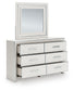 Zuraleus Queen Upholstered Panel Platform Bed, Dresser and Mirror