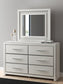Zuraleus King Upholstered Panel Bed, Dresser, Mirror, Chest and Nightstand