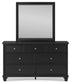 Lanolee Twin Panel Storage Bed, Dresser and Mirror