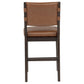 Tegan Faux Leather Upholstered Counter Height Chair Cognac (Set of 2)