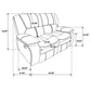 Camila 2-piece Upholstered Reclining Sofa Set White