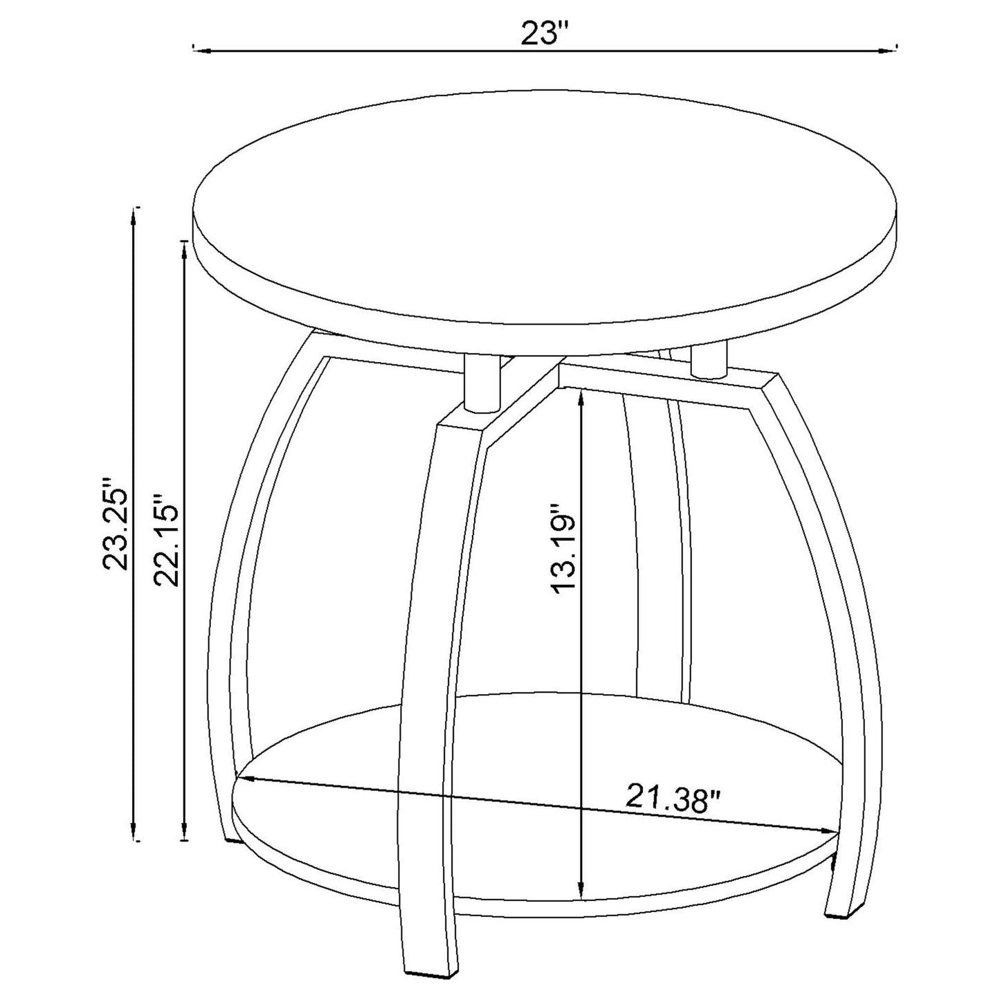 Dacre 2-piece Round Coffee and End Table Set Greige