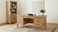 Vermes 66-inch 7-drawer Computer Desk with Power Outlet Light Ash