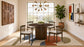 Hamlyn 5-piece Round Wood Dining Set Wheat and Walnut