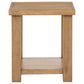 Beasley Square Wood End Side Table With Shelf Golden Oak