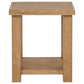 Beasley Square Wood End Side Table With Shelf Golden Oak