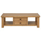 Beasley 2-Drawer Wood Coffee Table Golden Oak