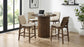Hamlyn 43-inch Round Wood Counter Height Dining Table Walnut