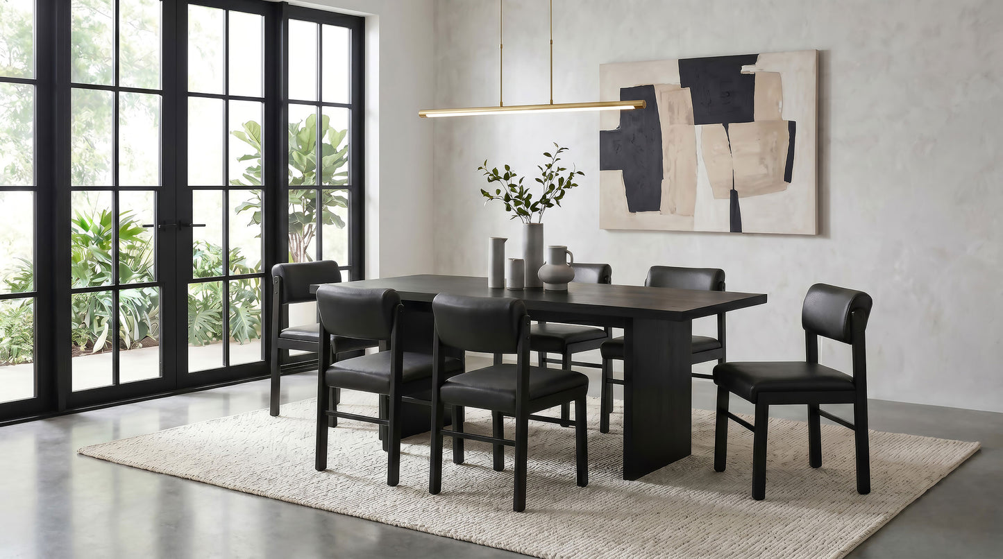 Decker 7-piece 82-inch Rectangular Dining Set Black