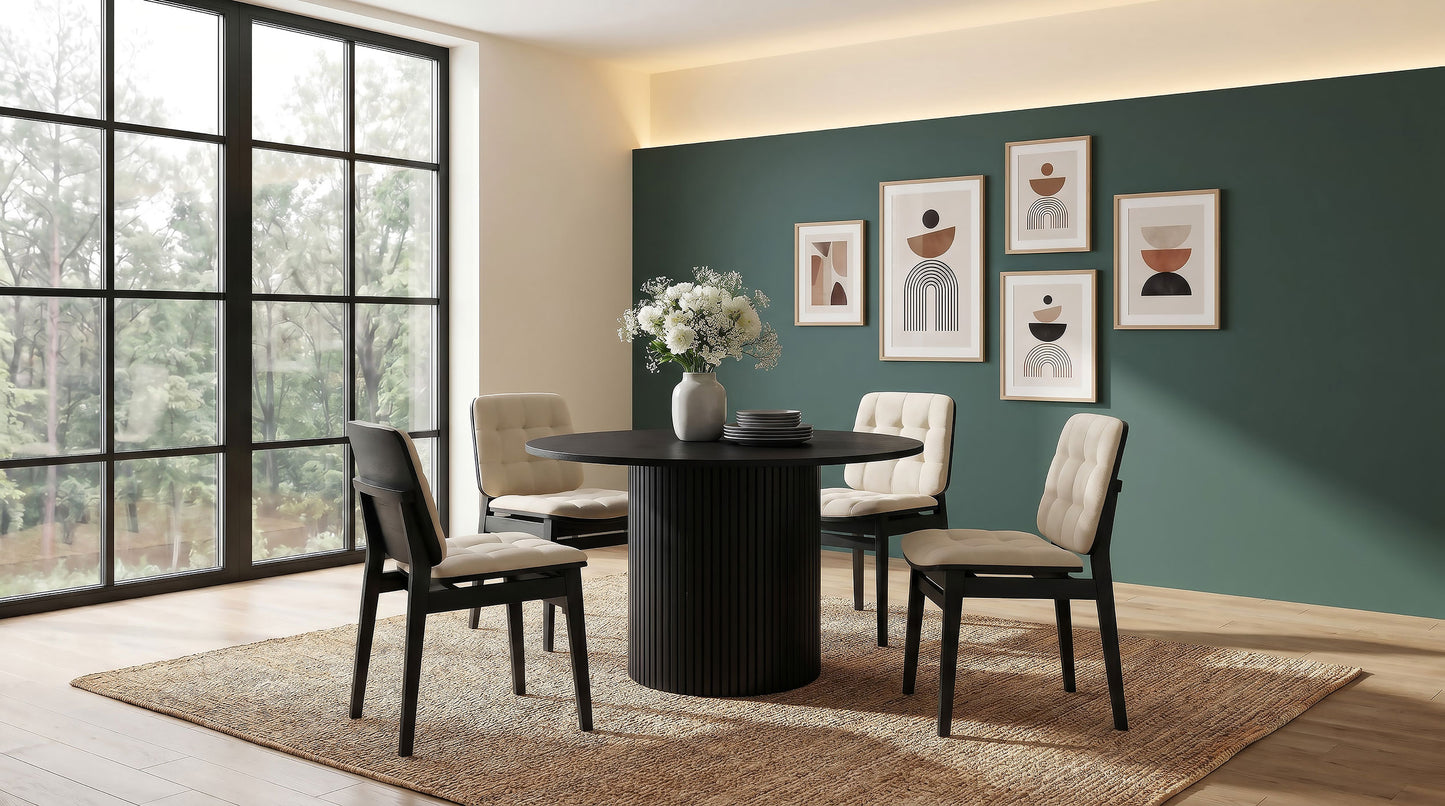 Redbridge Upholstered Side Chair Cream and Black (Set of 2)