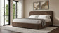 Anders Upholstered Eastern King Storage Lift Platform Bed Chocolate