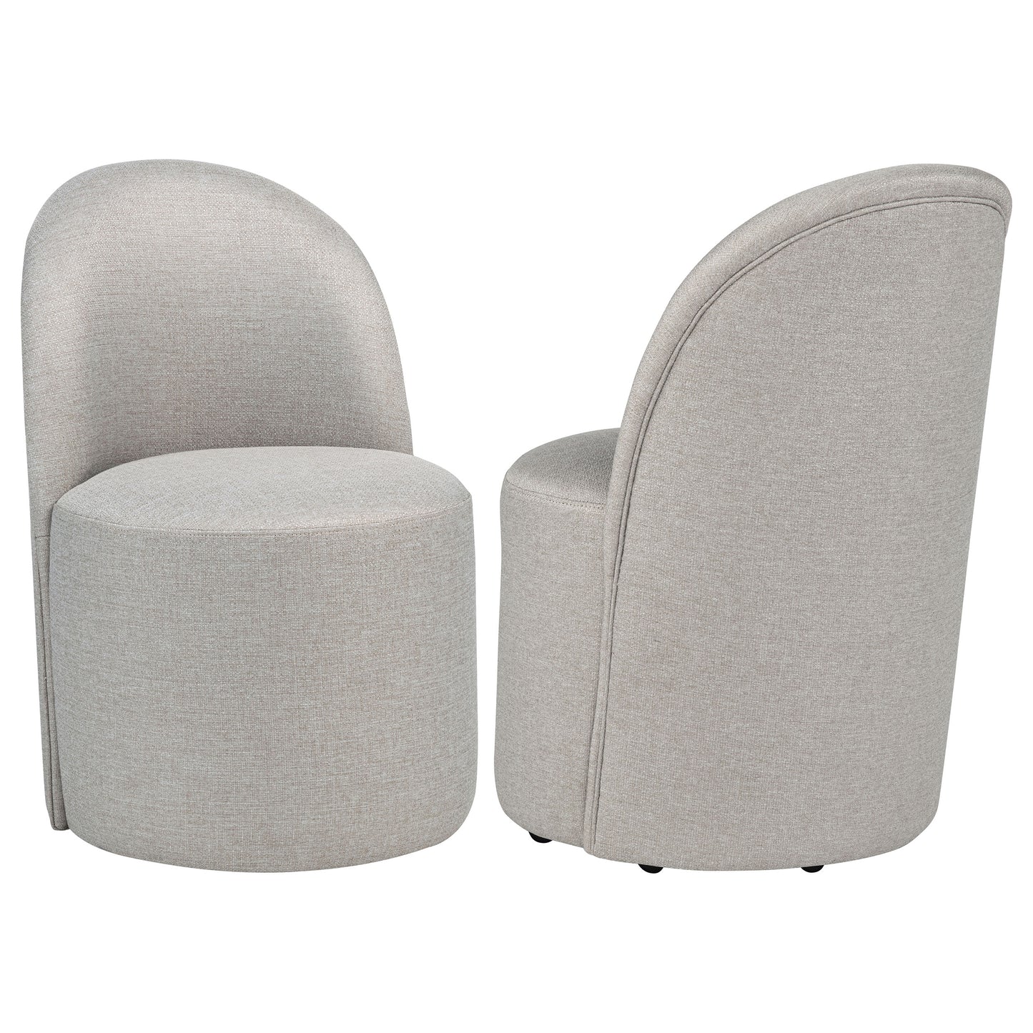 Aubrey Upholstered Barrel Dining Side Chair Beige (Set of 2)