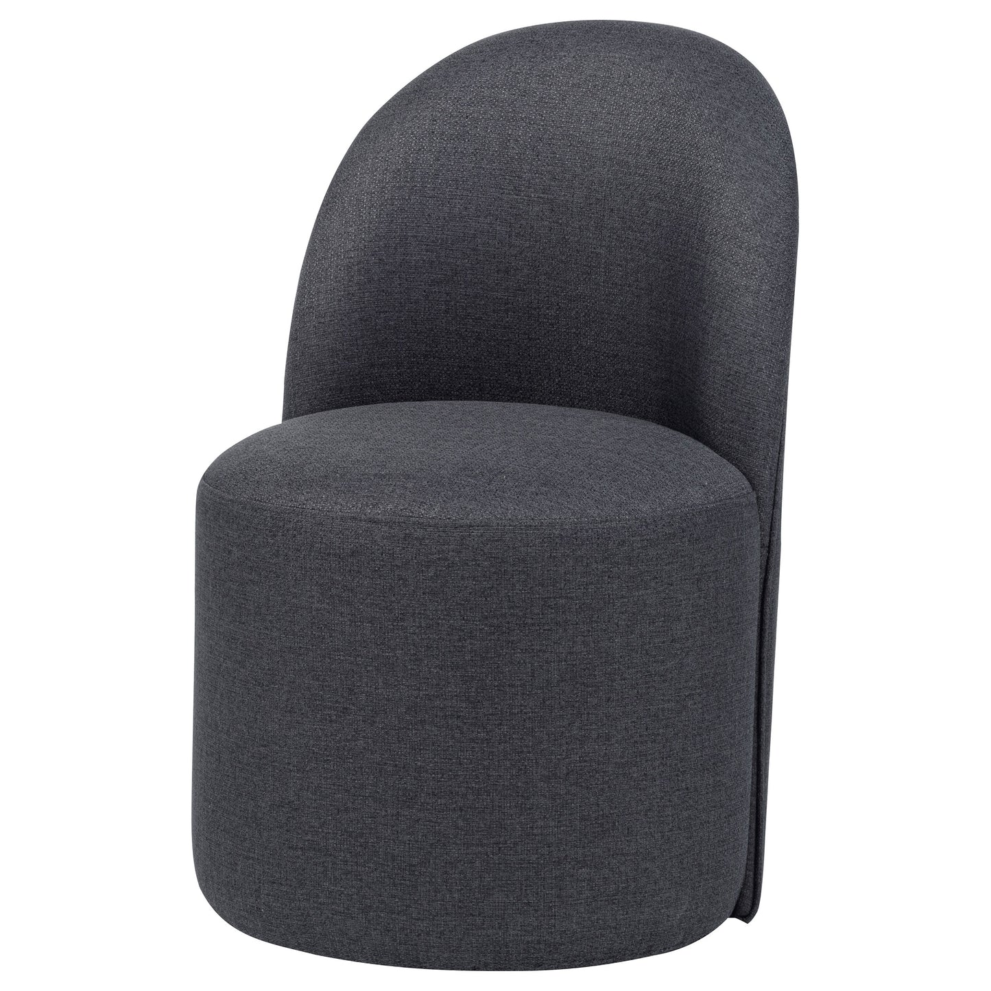 Aubrey Upholstered Barrel Dining Side Chair Charcoal (Set of 2)