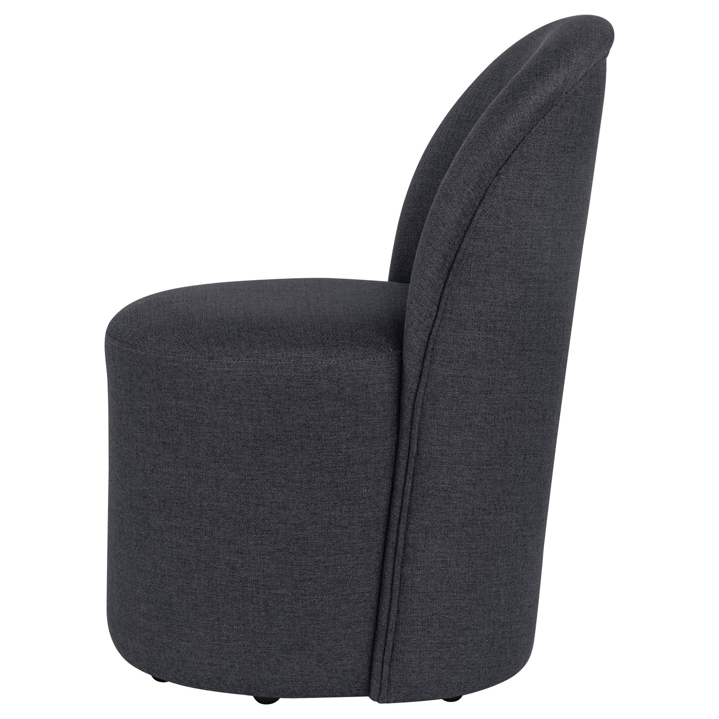 Aubrey Upholstered Barrel Dining Side Chair Charcoal (Set of 2)