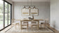 Decker 7-piece 82-inch Rectangular Dining Set Wheat and Natural Oak