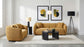 Aleisha Fabric Upholstered Loveseat Mustard Yellow
