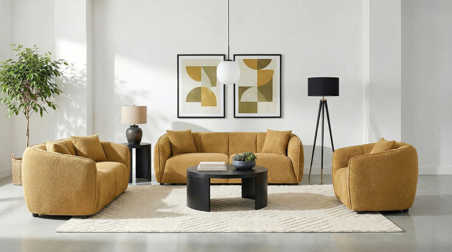 Aleisha Fabric Upholstered Accent Chair Mustard Yellow